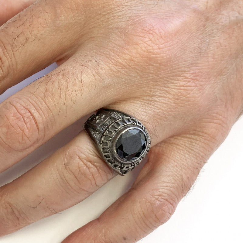 Jewish Chai with Stone Ring