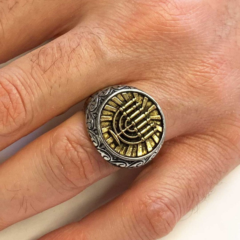 Hanukkah Menorah Ring by SWISS PLUS - Jewish Collection - view 7