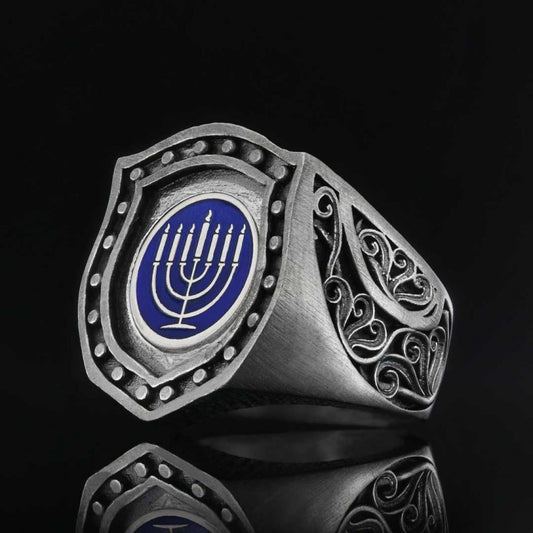 Menorah Embroidered Ring - view 2