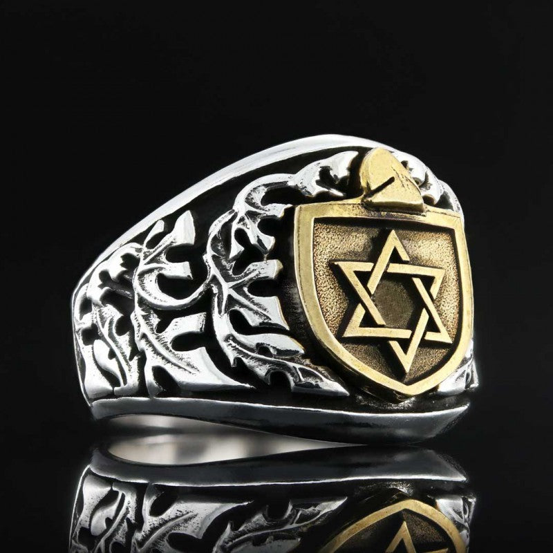 925 Sterling Silver Magen David Jewish Ring - view 3