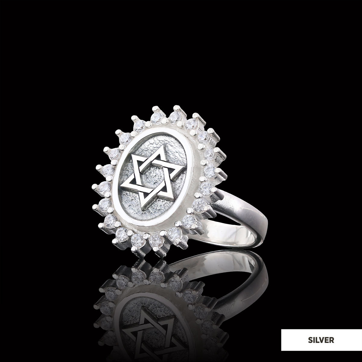 Jewish Star Ring, Silver Menorah Ring, Hebrew Chanukah Menorah Ring, Magen David Ring, Shield of David Ring Silver