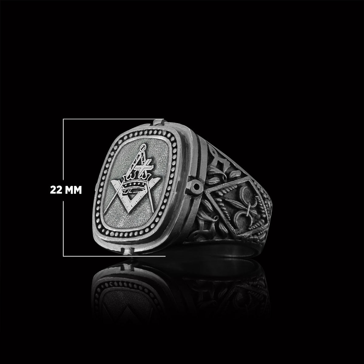 Knights Templar Masonic Ring, Celtic Lodge Masonic Ring, Signet Mason Ring, Mason Jewelry by SWISS PLUS - Mason Collection -