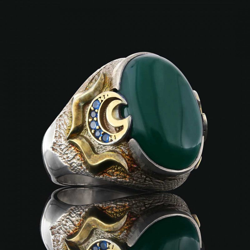 Lapis Stone Silver Men Ring by SWISS PLUS - Unique Design Rings - view 7