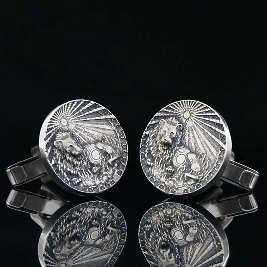 Sterling Silver Leo Horoscope Cufflink - view 2