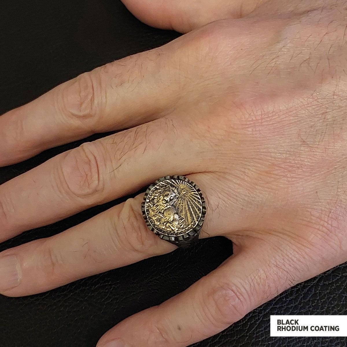Leo Sign Ring, 925 Sterling Silver Leo Sign Ring by SWISS PLUS - Zodiac Collection - view 7