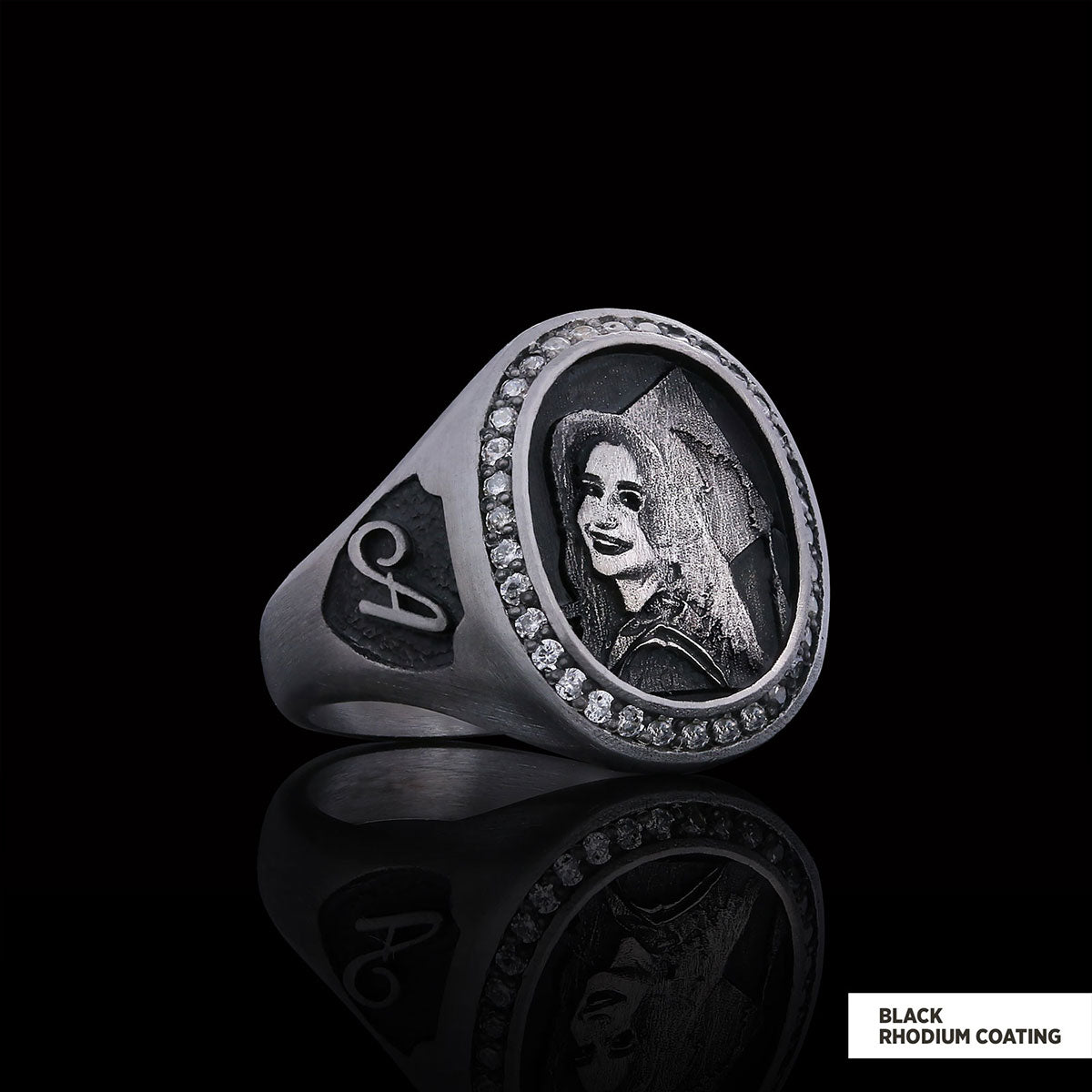 Letter Photo Ring, Personalized Picture Ring, Gift for Women, Special Production Ring With Picture - view 2