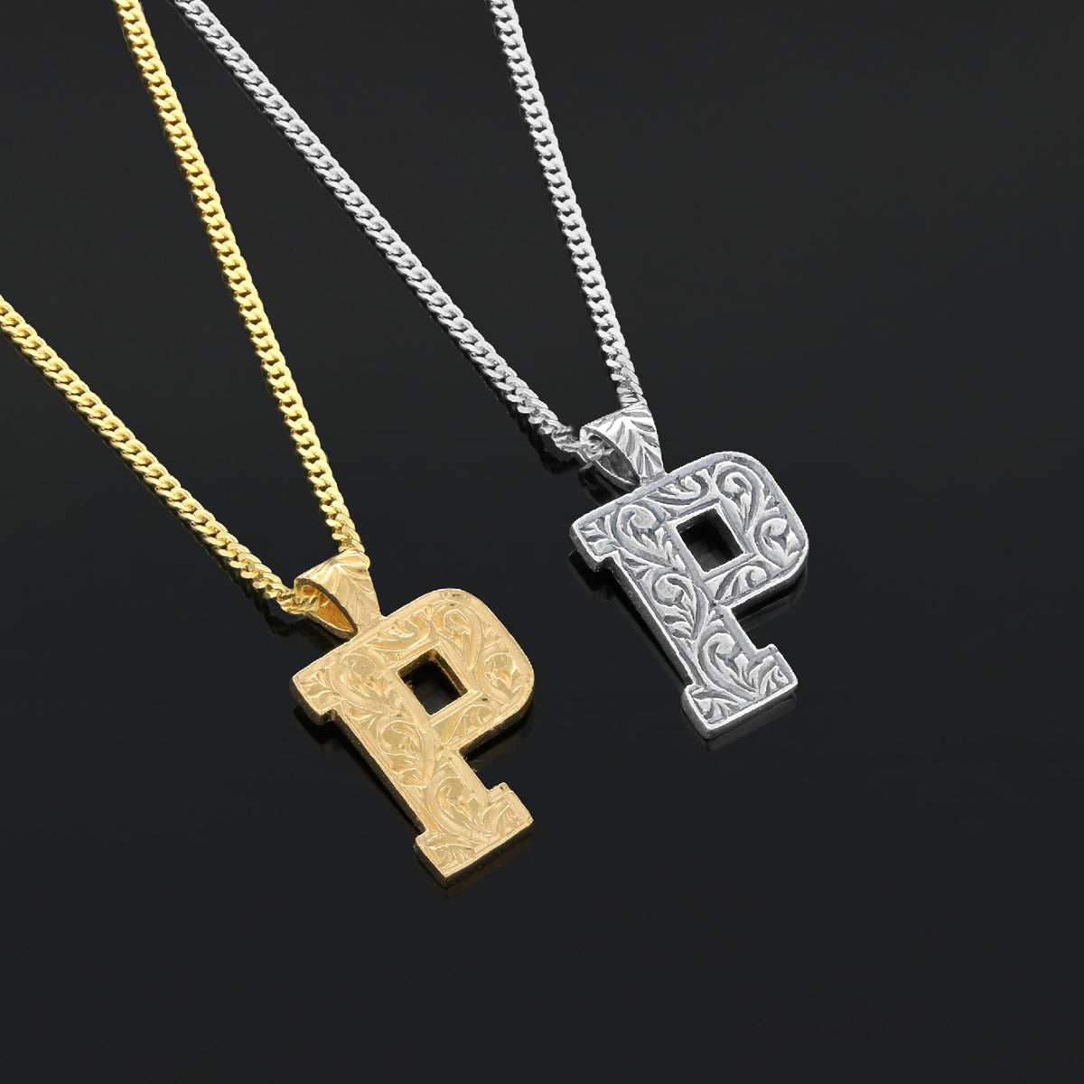 Letter Sterling Silver Handmade Special Design Monogram P Necklace by SWISS PLUS - Letter Collection - view 7
