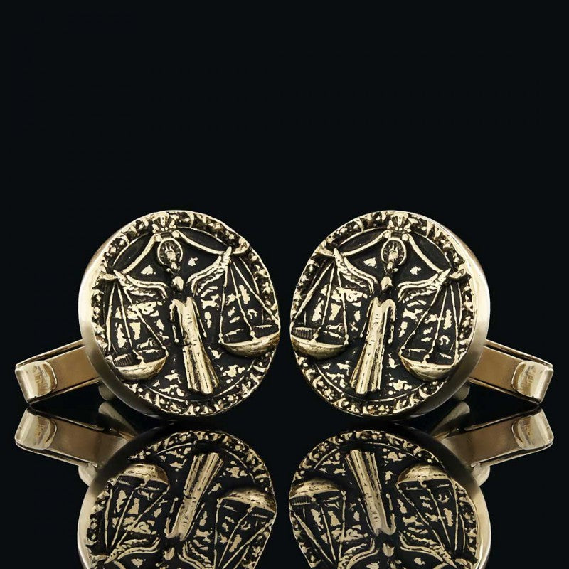 Unique Design Silver Libra Cufflink