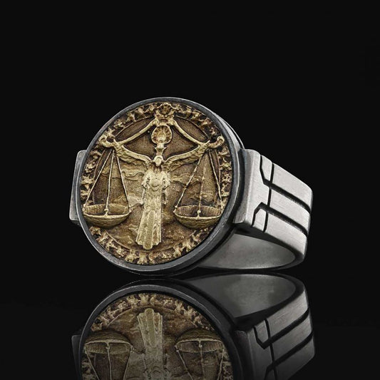 Libra Zodiac Round Ring - view 2