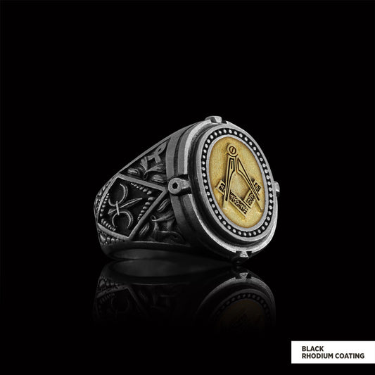 Lodge Masonic Ring, Celtic Lodge Masonic Ring, Signet Mason Ring, Mason Jewelry by SWISS PLUS - Mason Collection - view 2
