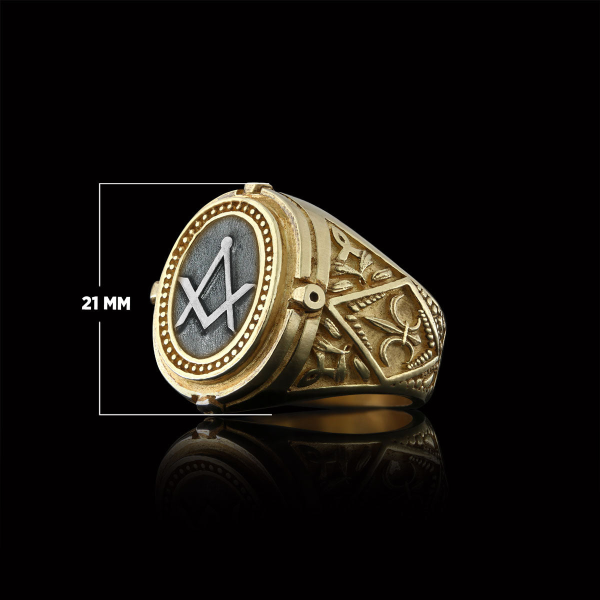 Lodge Masonic Ring, Custom Mason Ring, Special Masonic Ring - view 6