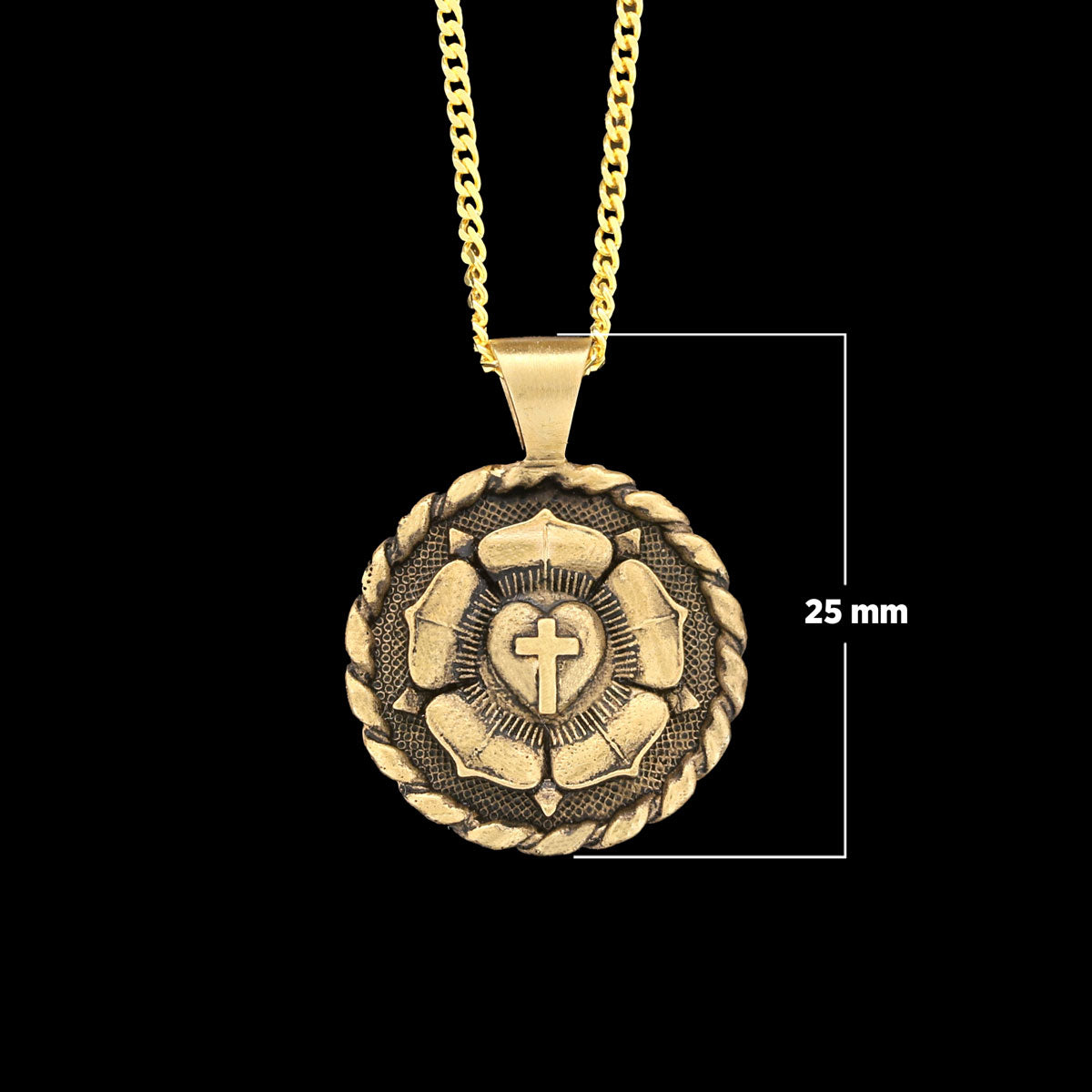 Lutheranism Pendant, Rosae Crucis Necklace, Rose and Cross Pendant, Amorc Necklace, Lutheranism Jewelry, Gift for Her, Gift for Him