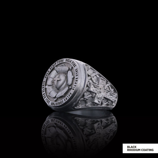 Lutheranism Ring, Rosae Crucis Ring, Rose and Cross Ring, Amorc Ring, Lutheranism Jewelry, Gift for Her, Gift for Him - view 2
