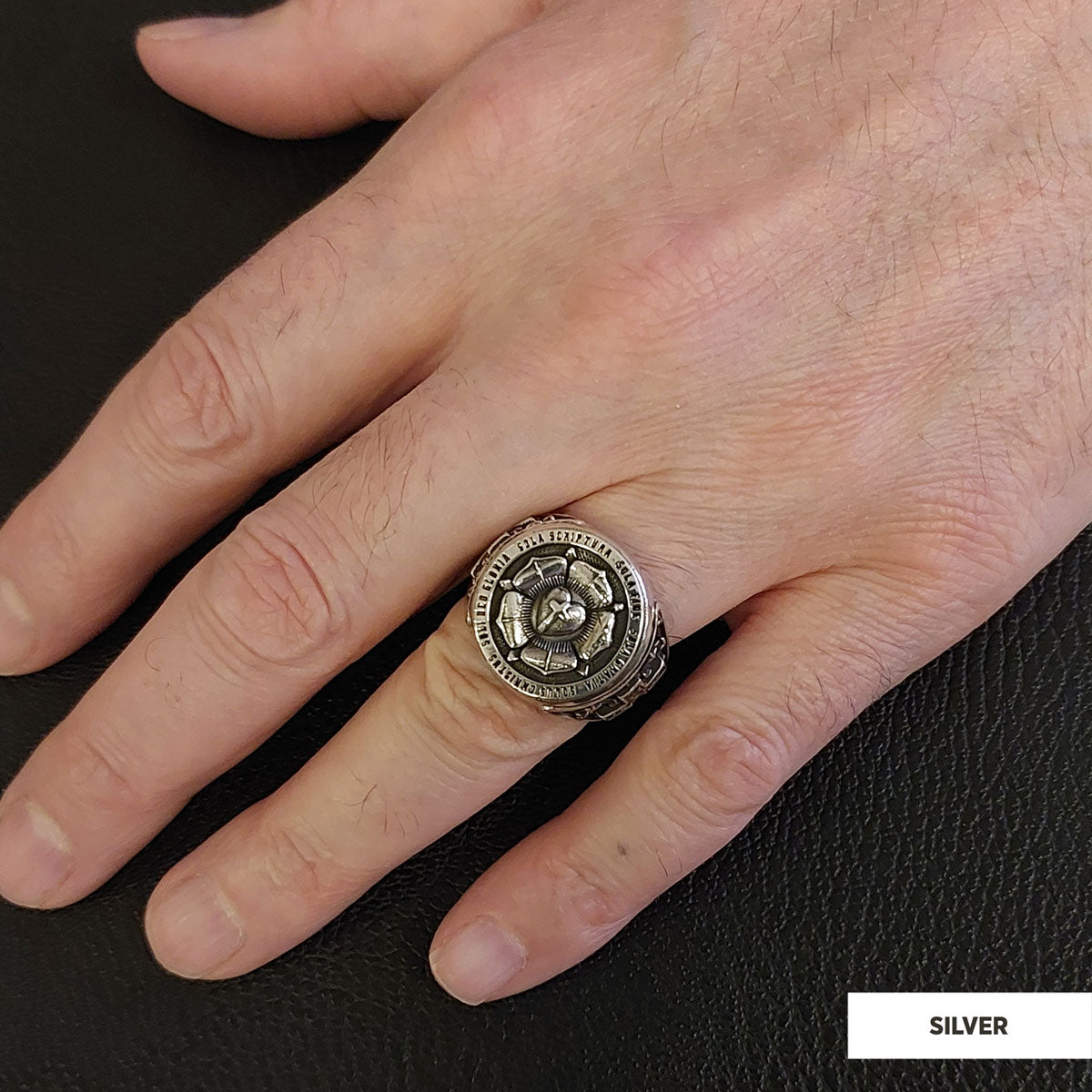 Lutheranism Ring, Rosae Crucis Ring, Rose and Cross Ring, Amorc Ring, Lutheranism Jewelry, Gift for Her, Gift for Him by SWIS