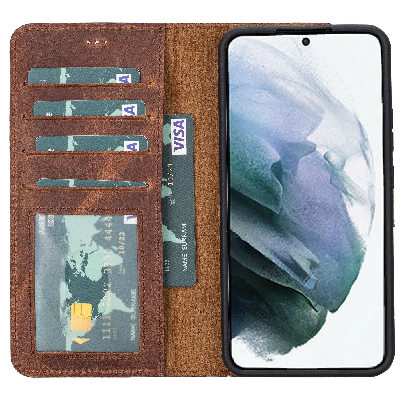 Étuis portefeuille en cuir pour Samsung Galaxy S23 Series RFID - MW