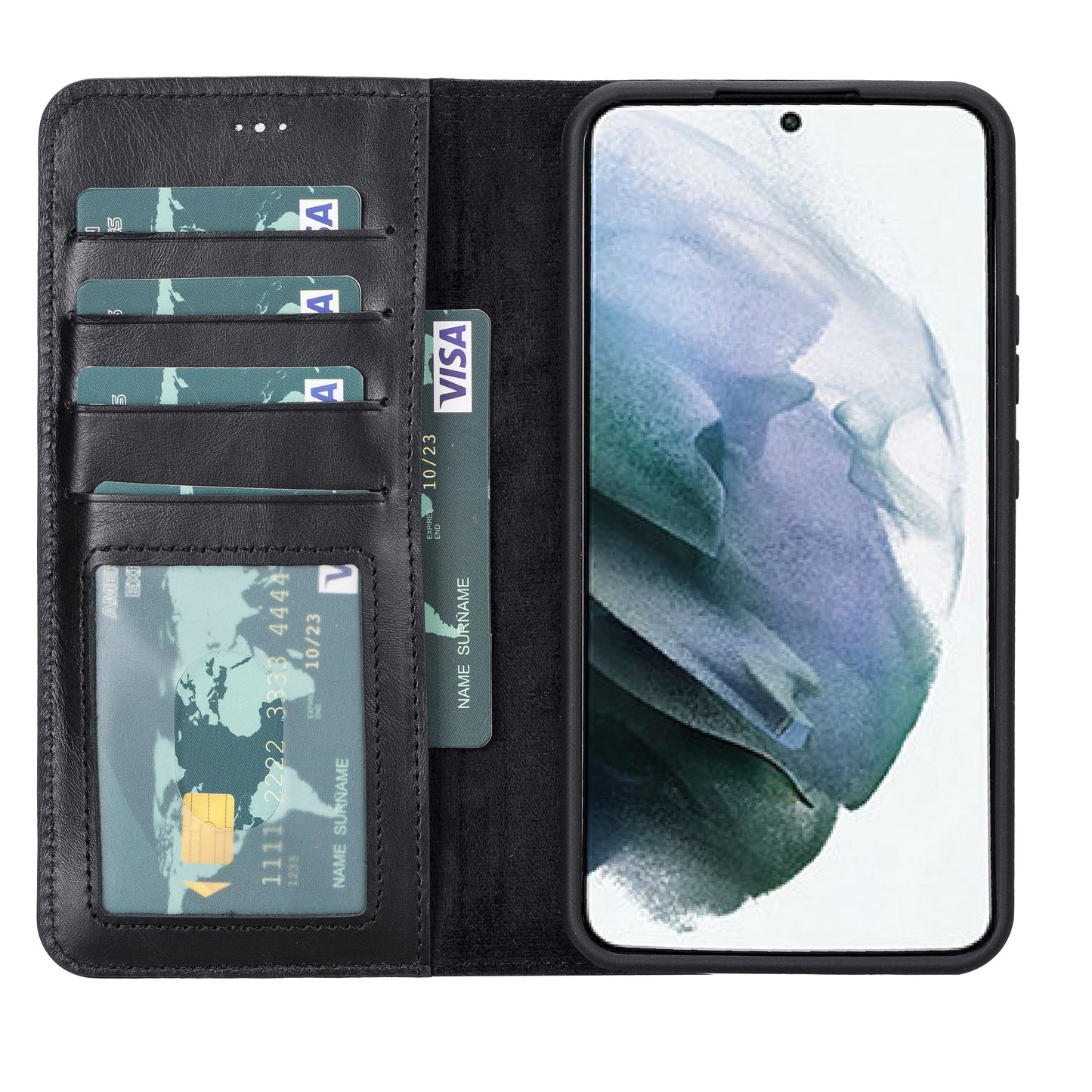 Étuis portefeuille en cuir pour Samsung Galaxy S23 Series RFID - MW