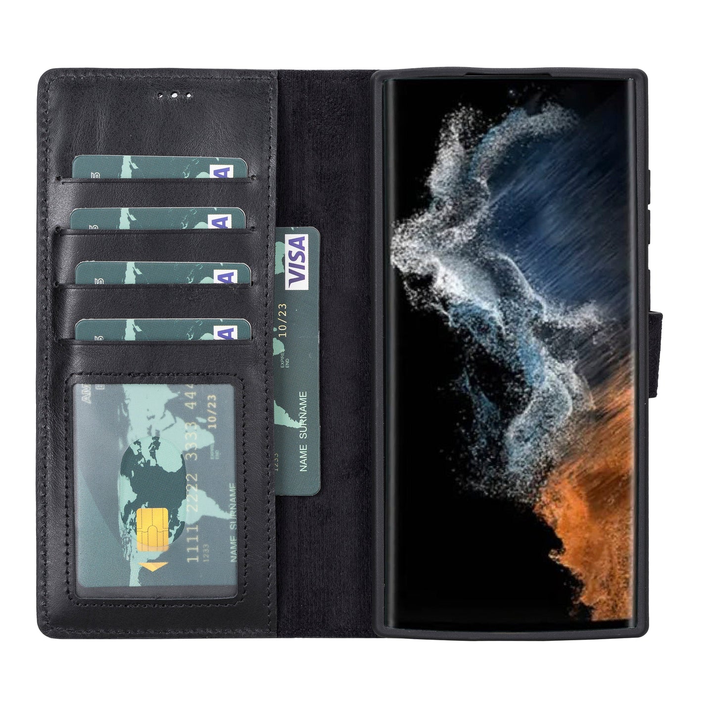 Étuis portefeuille en cuir pour Samsung Galaxy S23 Series RFID - MW
