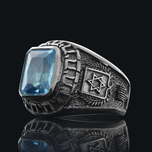 Unique Design Magen David Jewish Ring by SWISS PLUS - Jewish Collection - view 2