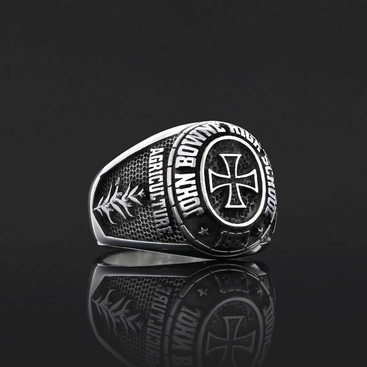 Malone University Ring, Lesley University Graduation Ring, Class Ring, High School Ring by SWISS PLUS - Custom College Class
