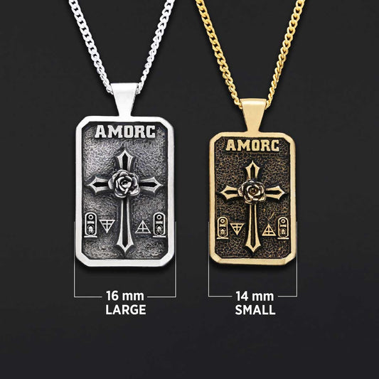 Mason Charm Necklace, Rosicrucian Order Jewelry, Freemason Pendant - view 2