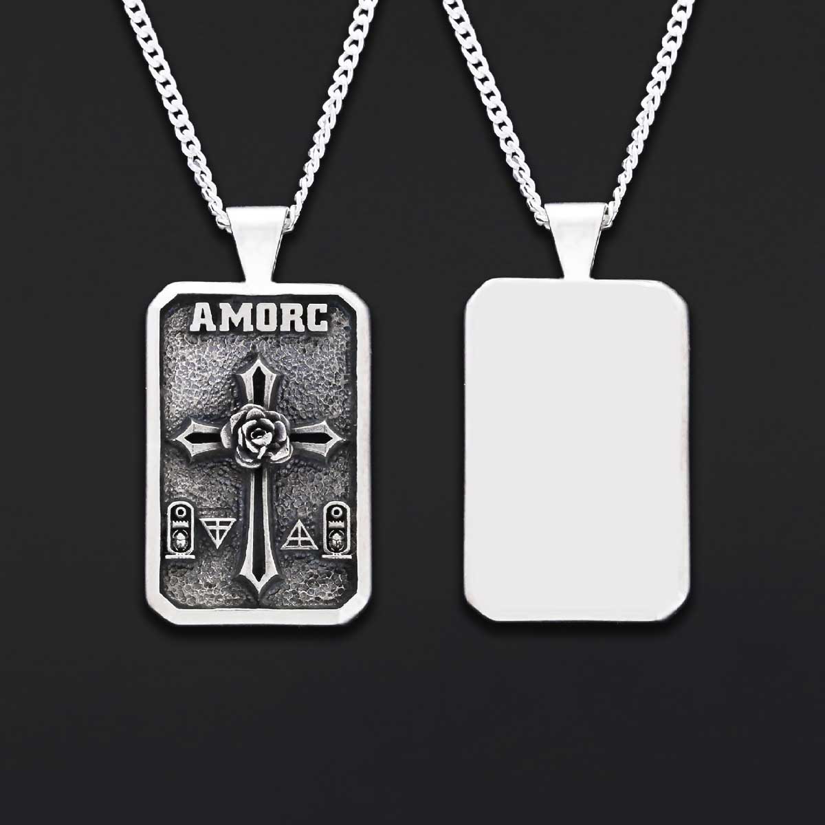Mason Charm Necklace, Rosicrucian Order Jewelry, Freemason Pendant by SWISS PLUS - Mason Collection - view 7
