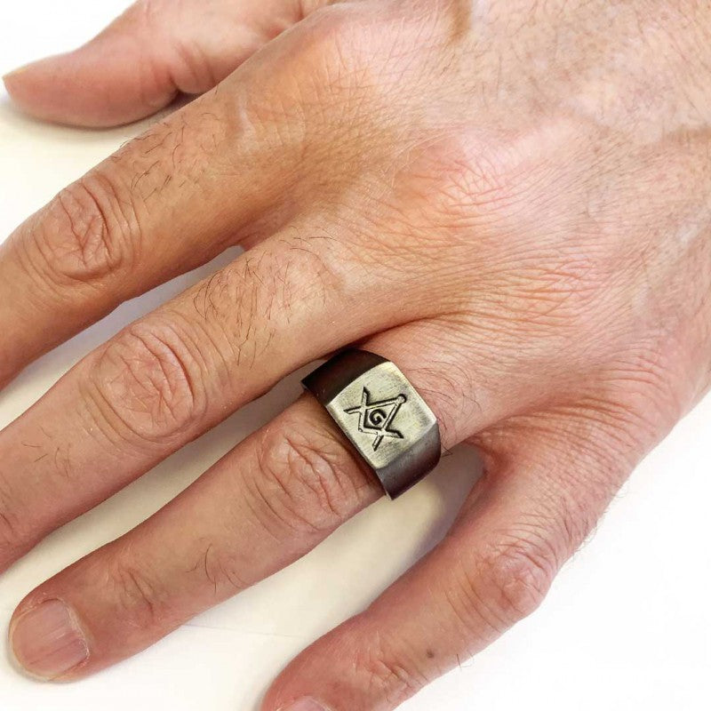 Masonic Lodge With G Ring, Masonic Rings, Freemason Ring, Master Mason Rings, Free Mason Ring by SWISS PLUS - Mason Collectio