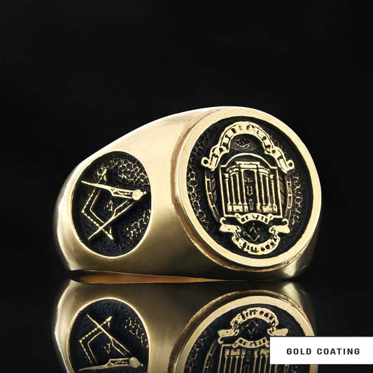 Masonic Ring, Custom Masonic Ring for Men, Master Mason Signet Ring - view 2
