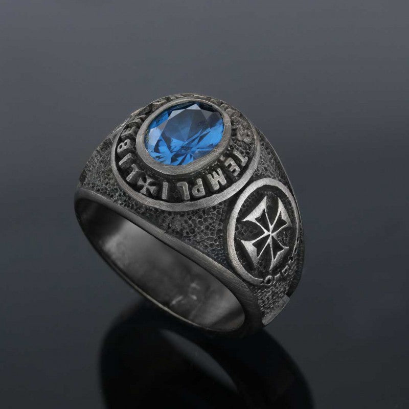 Masonic Silver Ring, Mystic Mason Ring, Mason's Emblem Ring