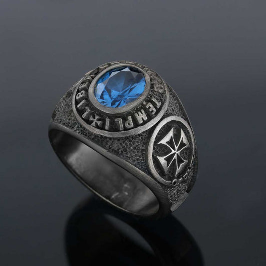 Masonic Silver Ring, Mystic Mason Ring, Mason's Emblem Ring - view 2