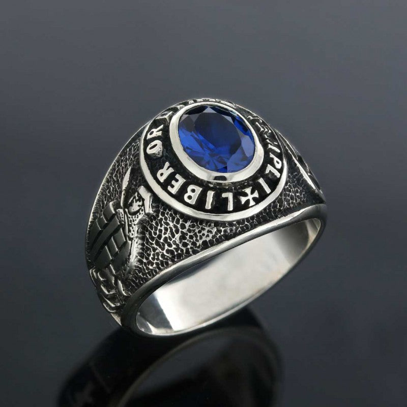 Masonic Silver Ring, Mystic Mason Ring, Mason's Emblem Ring - view 3