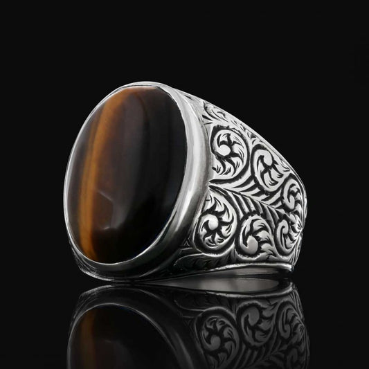 Men 925 Sterling Silver Ring With Unique Motif - view 2