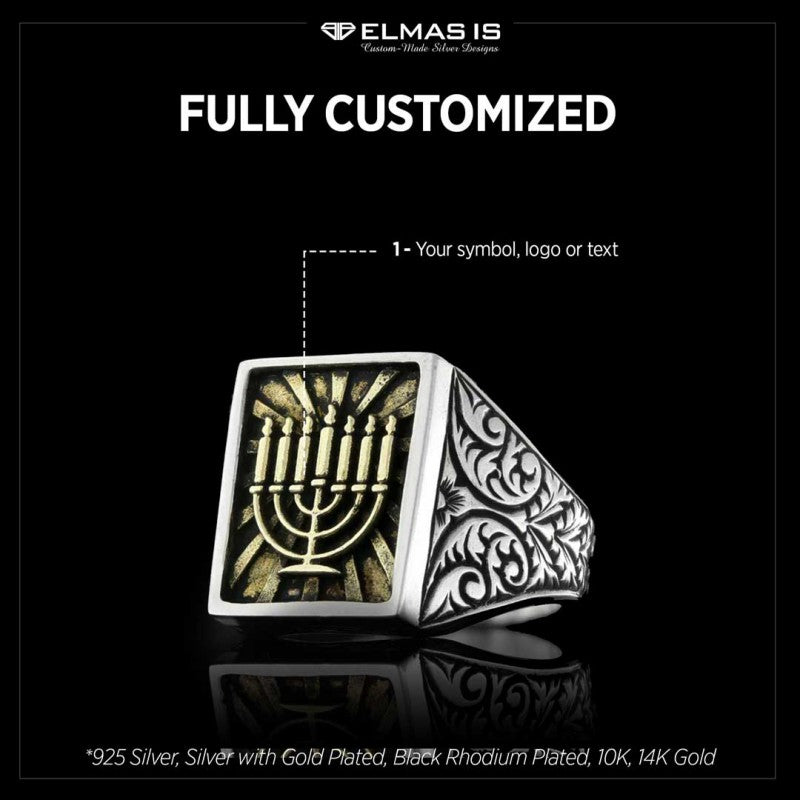 Menorah Isolated Ring by SWISS PLUS - Jewish Collection - view 6