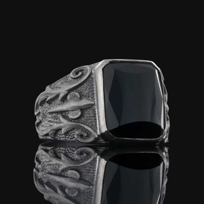 Men Gemstone Silver Ring by SWISS PLUS - Unique Design Rings - view 7