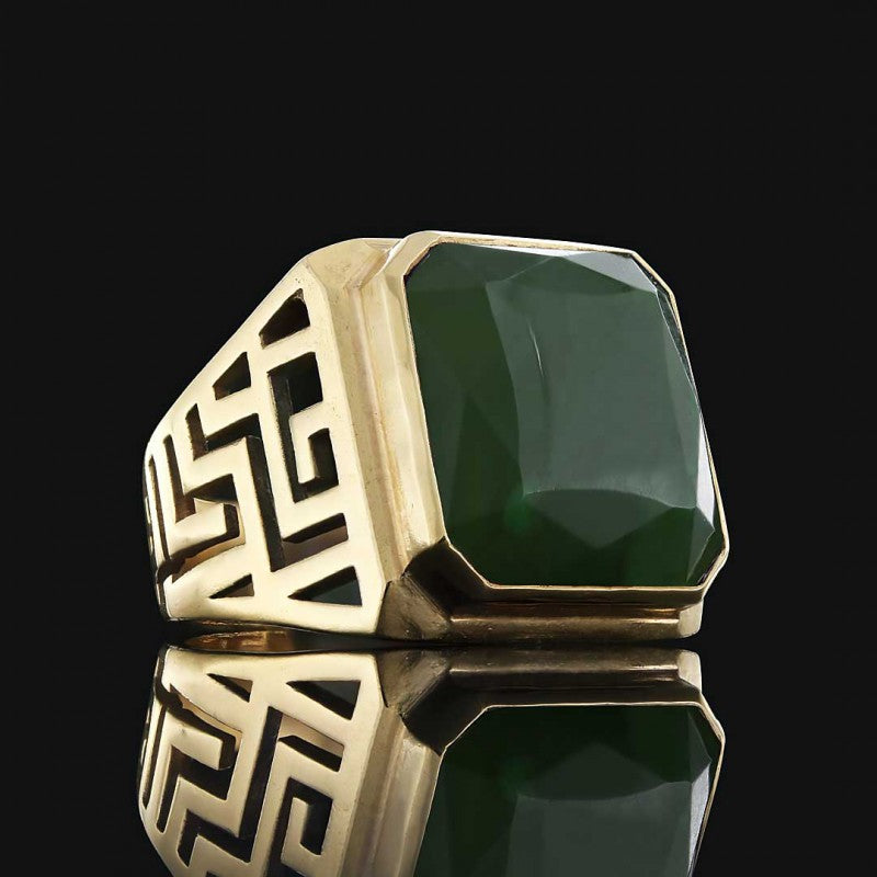 Unique Design Men Gemstone Silver Ring