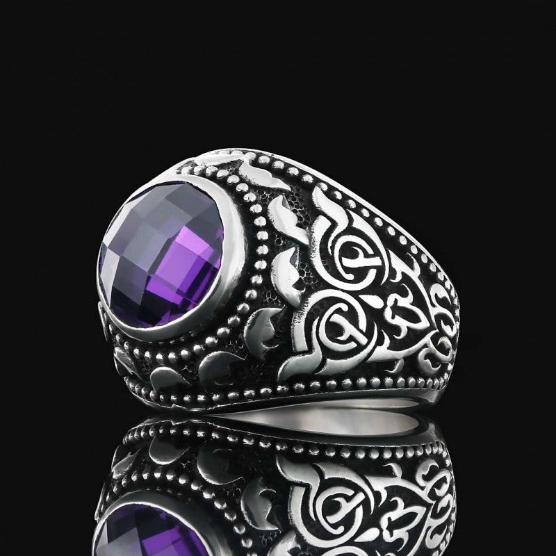 Men Motif Silver Ring