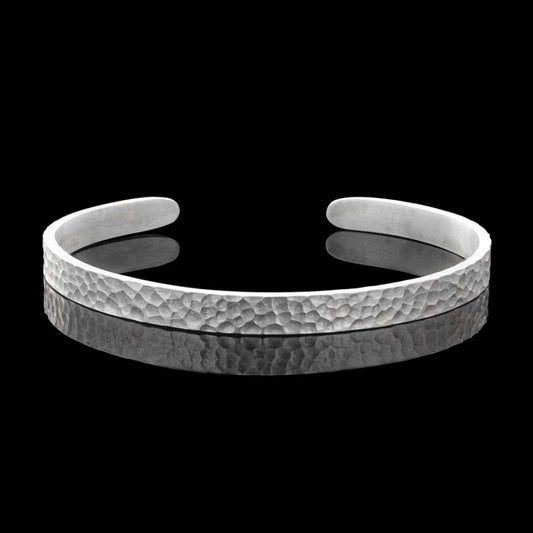 Mens Silver Cuff Bracelet by SWISS PLUS - Unique Design Leather Bracelets - view 2