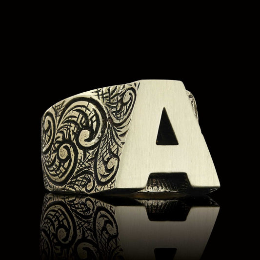 Monogram A Bold Alphabet Ring - view 2