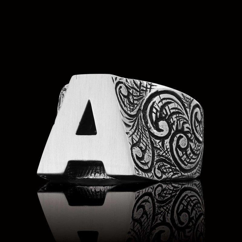 Monogram A Bold Alphabet Ring