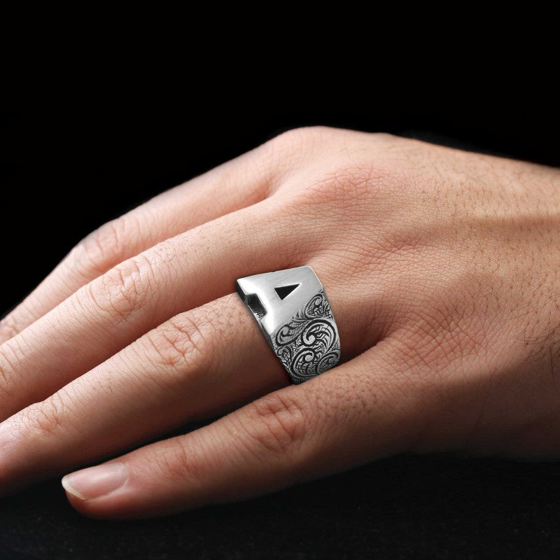 Monogram A Bold Alphabet Ring