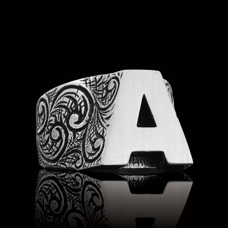 Monogram A Bold Alphabet Ring