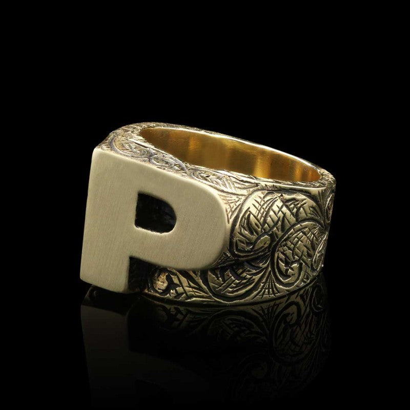 Monogram P Alphabet Ring by SWISS PLUS - Letter Collection - view 5