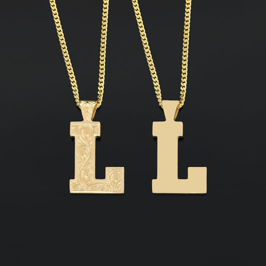 Monogram Special Design 925 Sterling Silver Letter L Necklace by SWISS PLUS - Letter Collection - view 2