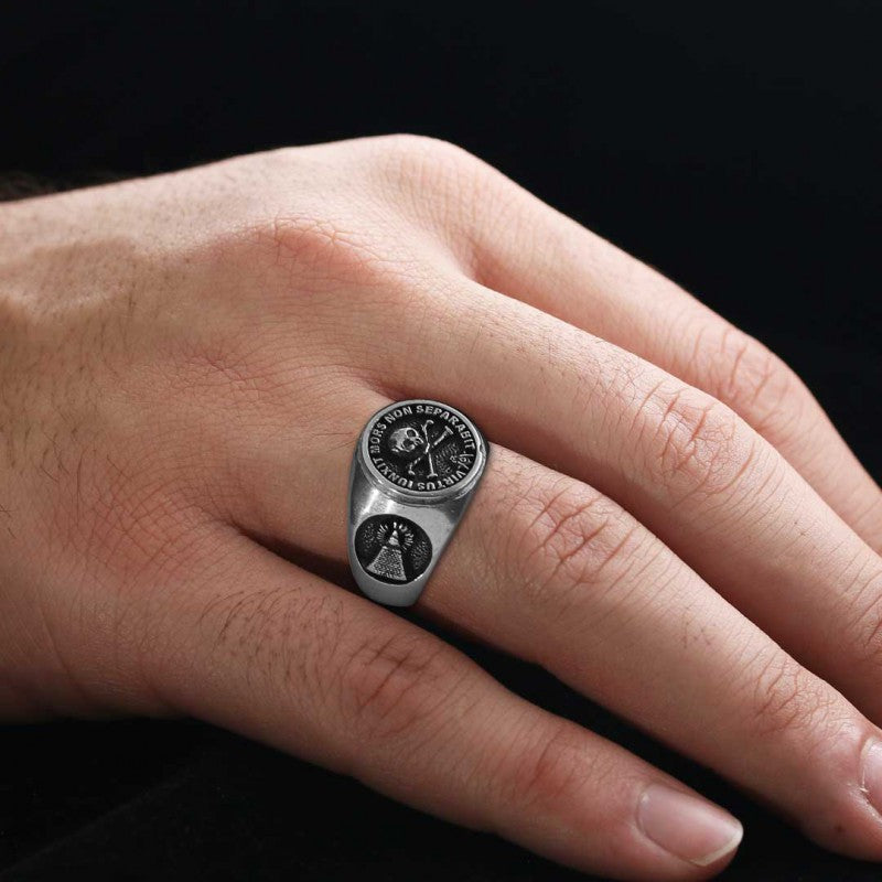 Morality Silver Masonic Ring, Special Masonic Ring, Freemasonic Ring, Master Mason Ring, Elegant Masonic Ring by SWISS PLUS -