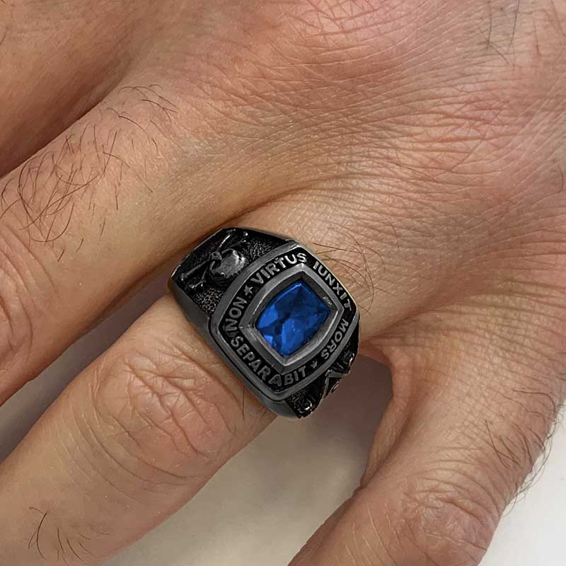 Mortality Masonic Ring, Handmade Mason Jewelry, Lodge Masonic Ring by SWISS PLUS - Mason Collection - view 7