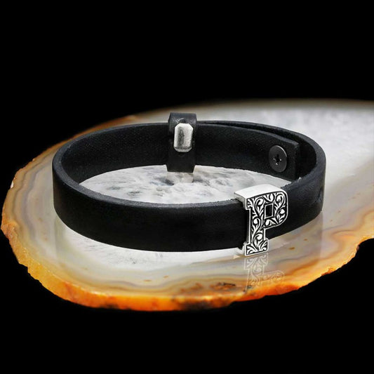 Motif Letter P Bracelet by SWISS PLUS - Letter Collection - view 2