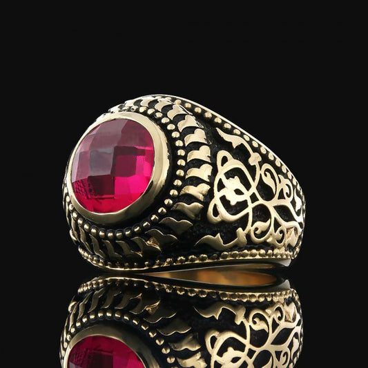 Motif Silver Ring for Men - view 2