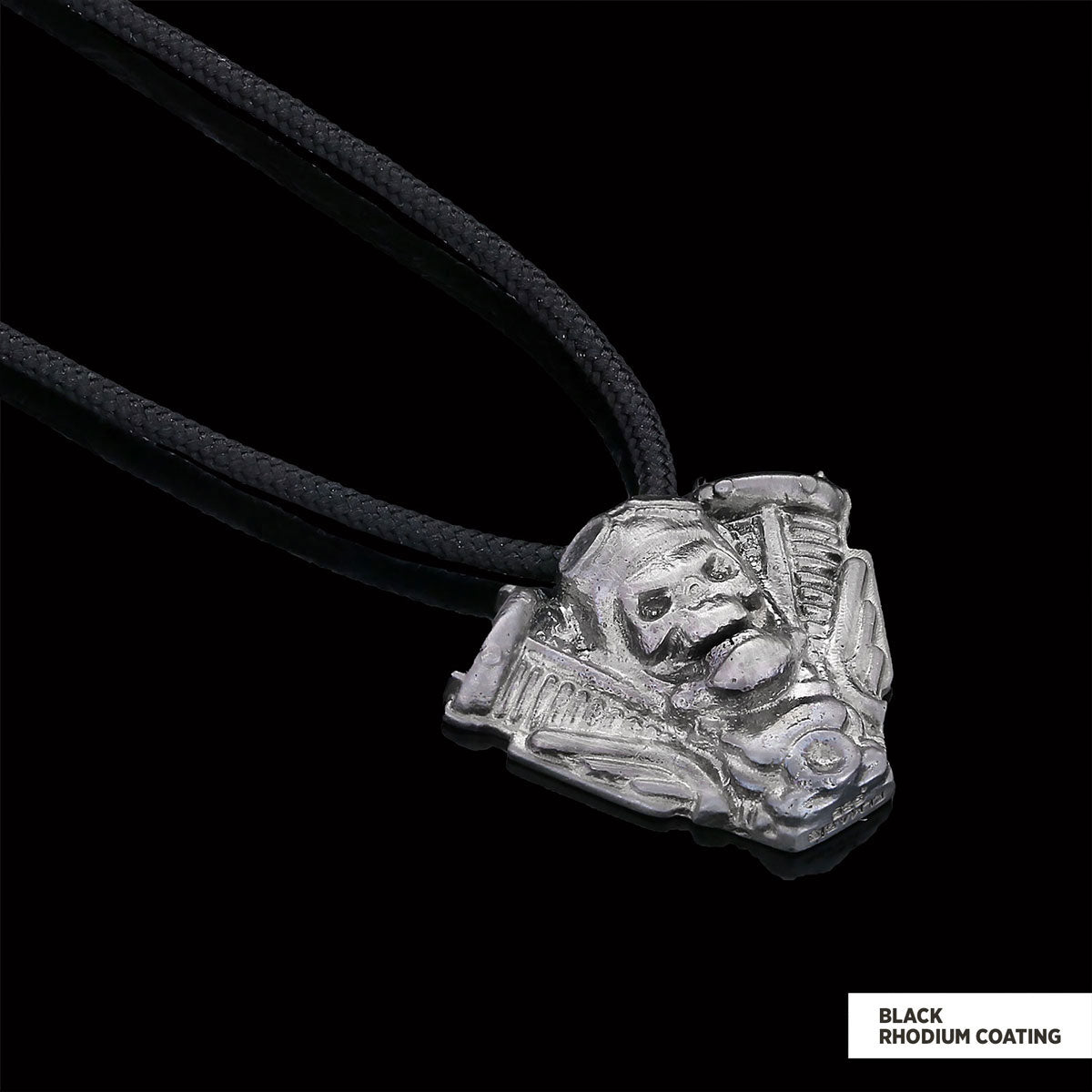 Motorhead Skull Pendant Black Rhodium Coating