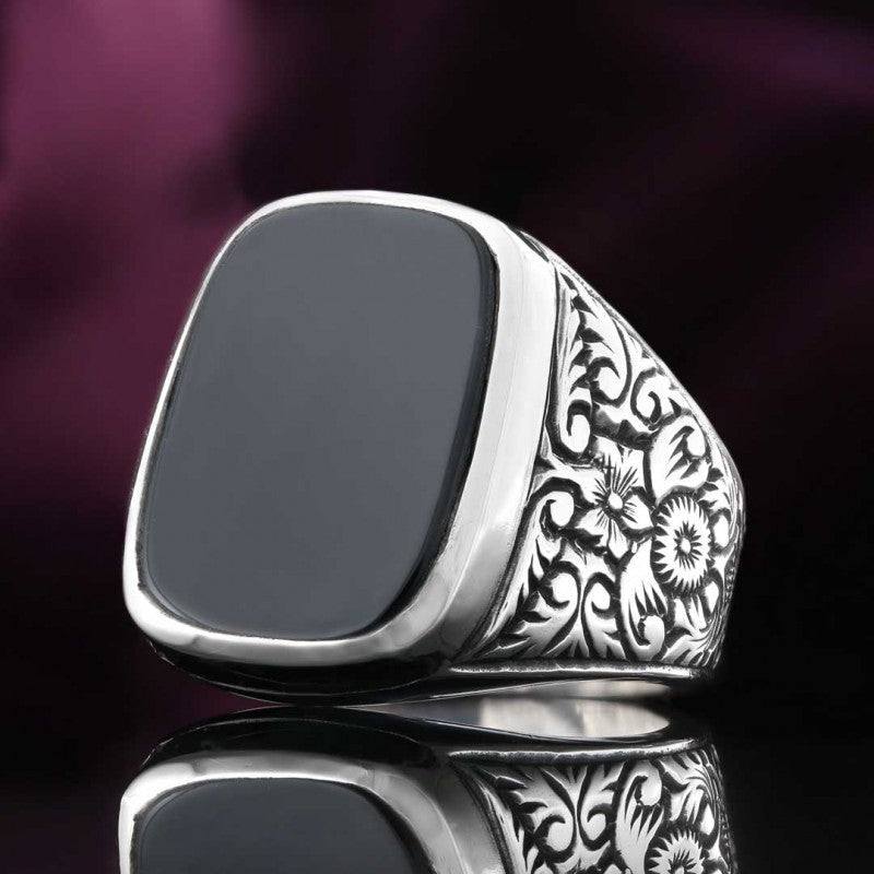 Onyx Sterling Silver Ring