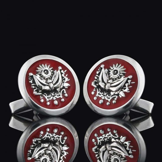 Ottoman State Coat of Arms Symbol Round Cufflink by SWISS PLUS - Family Collection - view 2