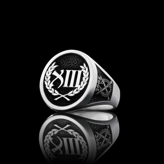 Handmade Round Silver Outkast Ring - view 2